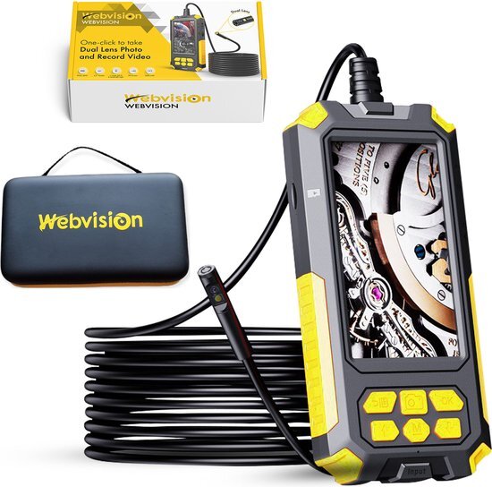 Webvision Endoscoop Camera Dual Lens Inspectiecamera 10M – Full HD – 4.5” Scherm – IP68 Waterdicht – Incl. Micro SD kaart 32GB