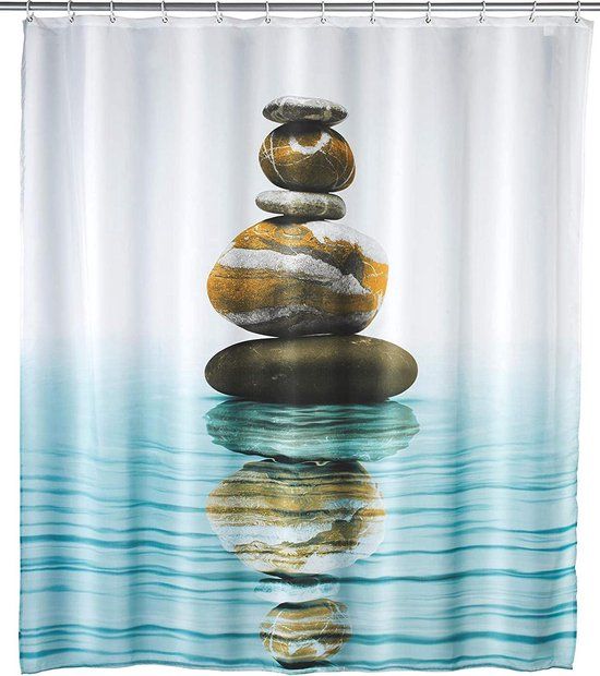 IFC Papillon Douchegordijn Textiel met Meditatie fotoprint - 180x200 cm - Polyester
