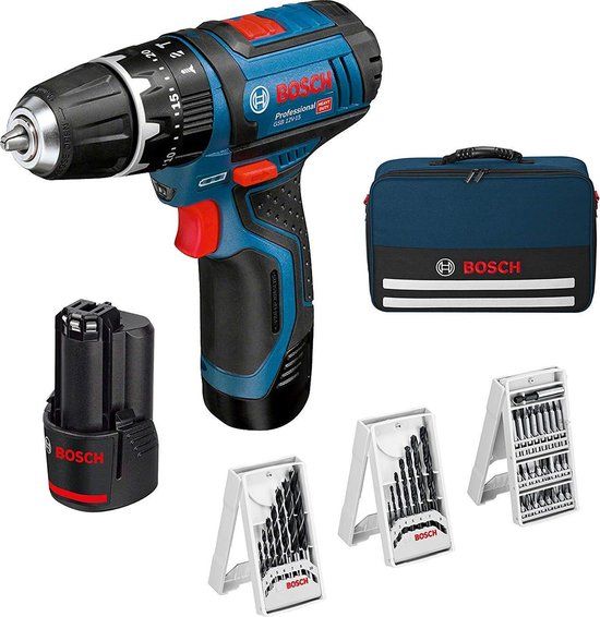 Bosch Professional GSB 12 V - 15 V - Accu Boorschroevendraaier - 2x Accu - 12V - 2000 mAh - Inclusief Koffer
