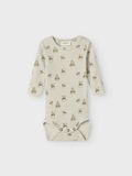 NAME IT NBNGAVO EMO LS SLIM BODY LIL NOOS - Baby - Bodies - Unisex - Turtledove - Lange mouw - Katoen/Lyocell/Elastaan