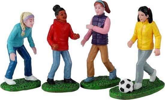 Lemax - Girls Soccer Game - Set van 4