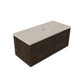 Saniclass Holz Frame Badkamermeubelset - 100x45x43cm - Travertine natuurstenen topblad - zonder kraangat - 1 lade - mat eiken charcoal