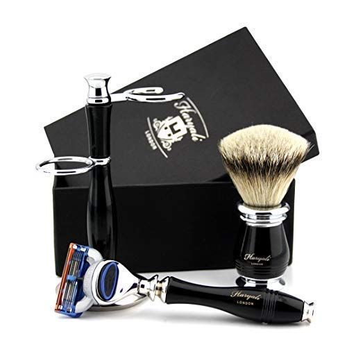 Haryali London Premium Scheerset - Scheerborstel & Razor - Luxe Handvat - Geschenkset