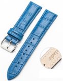 By Qubix - Crocodile leren bandje - Blauw - Smartwatch bandje 20mm