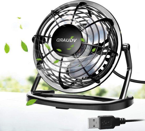 Tafelventilator USB-aansluiting 4 inch 360 ° Graden Rotatie Ventilator-Stille Mini USB Fan-Kantoor-Reizen-Zwart Tafelventilator