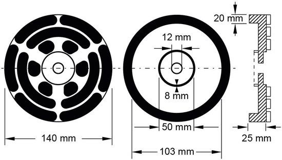 KS Tools Rubberen schijf 20 voor OMCN liften Ø 140 mm - 160.0496