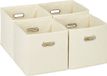 Merkloos Relaxdays Opbergmand - Set van 4 - Opvouwbaar - 30x30x30 cm - Crème
