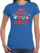Bellatio Decorations Shoppartners Bv Ugly sweater party Kerstshirt / Kerst t-shirt blauw voor dames - Kerstkleding / Christmas outfit XS