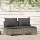 Maison Exclusive - Banc de jardin pour 2 personnes avec coussins, gris, en polyrotin