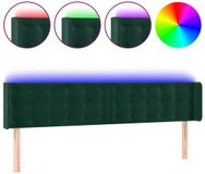 vidaXL Hoofdbord LED 163x16x78/88 cm fluweel donkergroen