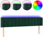 vidaXL Hoofdbord LED 163x16x78/88 cm fluweel donkergroen