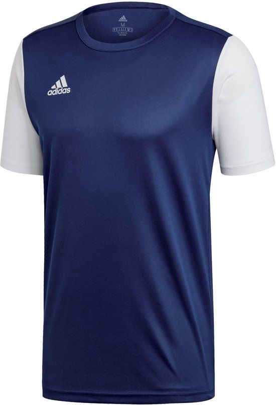 Adidas Estro 19 Sportshirt - Maat 140 - Mannen - donker blauw/wit