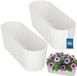 KOTARBAU® 2 st. Bac de balcon, Jardinière pour balcon, Plastique, 40 x 13 x 13 cm, Blanc