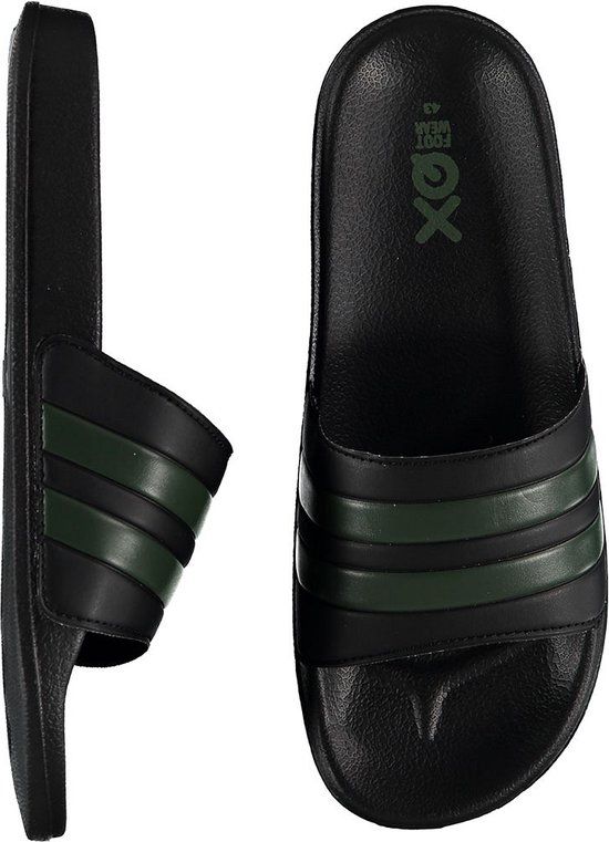 XQ Slippers Heren - Stripes - Zwart/Army