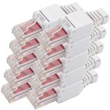 1aTTack.de Cat.6 gereedschapsvrije connector, ter plaatse te monteren, voor flexibele en stijve geleiders AWG 23-26, netwerkkabel, installatiekabel, 10 stuks