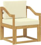 vidaXL Buitensofa Polyester Wit en Crème