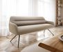 Banc de salle à manger Taya-Flex 200 cm bouclé boue cadre croisé anguleux finition effet titane ressorts ensachés