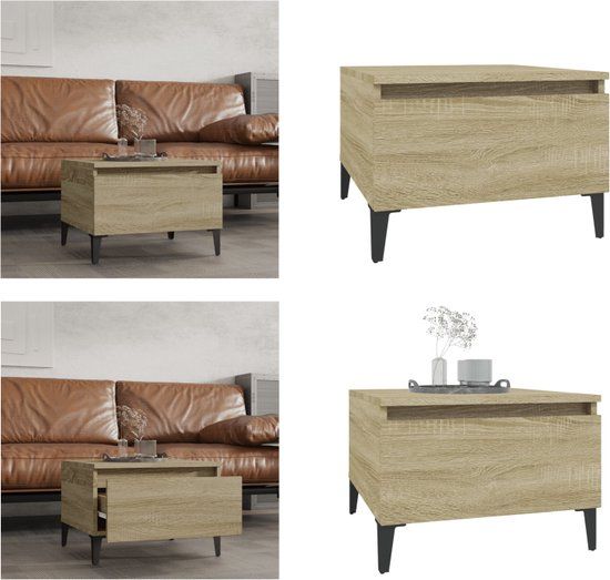 VidaXL Bijzettafel Sonoma Eiken Hout 50x46x35 cm