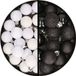 Merkloos / Sans marque Billiet - Vanlaere Kerstballen 36 stuks - 3 cm - Wit en Zwart - Kunststof