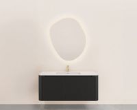 Wiesbaden Sulora Onderkast Geribbeld 120 x 48 cm - Mat Zwart