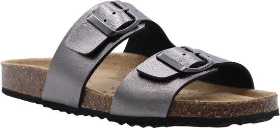 Geox Brionia Sandalen Dames Grijs Maat 37 - Platte Sandalen - Leer - Lente/Zomer 2024