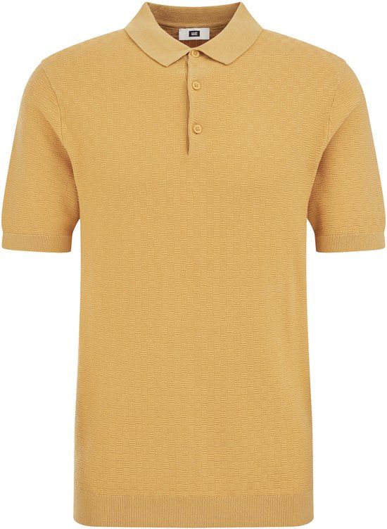 WE Fashion Heren regular fit polo geel