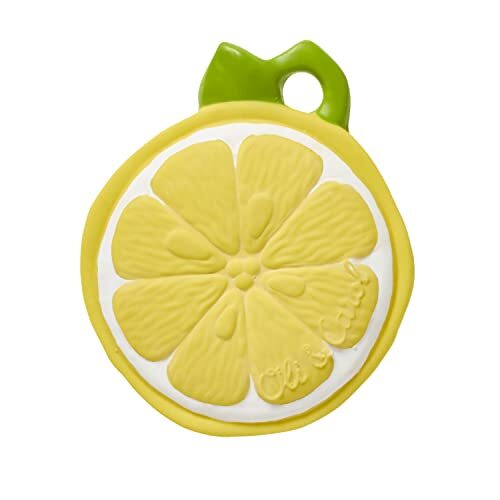 Oli & Carol - Mini-bijtring van natuurlijk rubber, citroen, geel, John Lemon