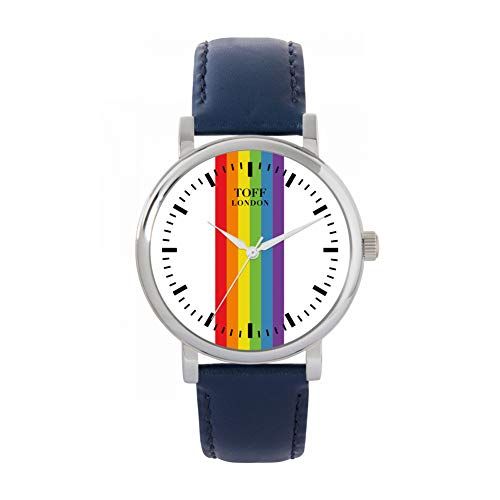 Toff London Pride Lineair horloge met witte stokken - 5059656028604