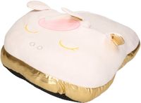 Item International Eenhoorn voetenwarmer slof wit - zacht pluche - one size - meisjes en dames