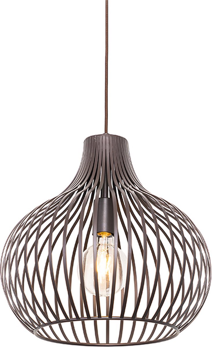 QAZQA saffira - Moderne Hanglamp - 1 lichts - Ø 380 mm - Bruin - Woonkamer | Slaapkamer | Keuken