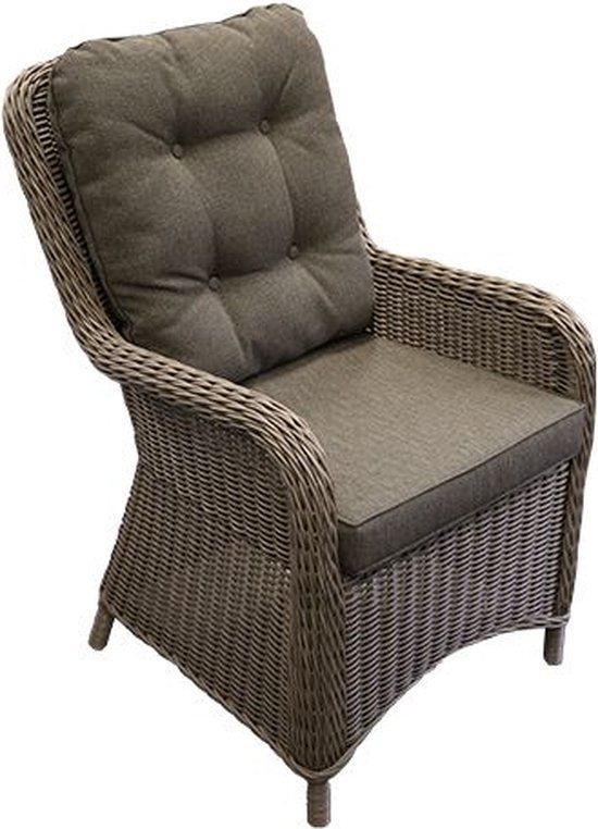Your Own Living Delmar Dining Tuinstoel - Kobo - Bruin - Wicker - Met armleuning en kussen