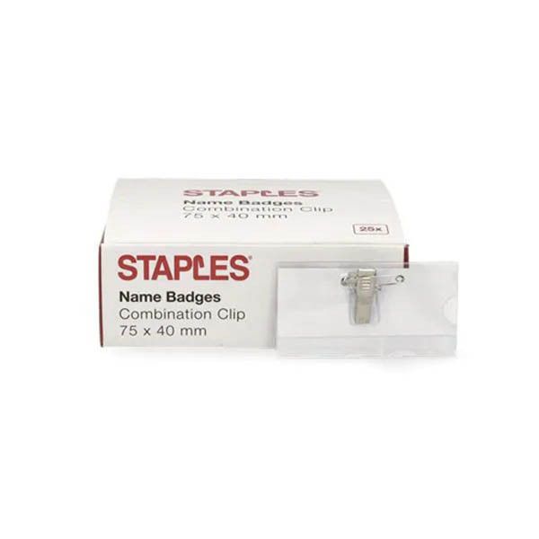 Staples naambadge met combiklep 75 x 40 mm (25 stuks)