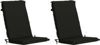 vidaXL - Kussen - voor - stoel - met - hoge - rug - GEMERT - 2 - st - 100% - Polyester - Zwart