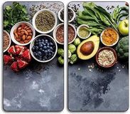 Merkloos Glazen Snijplaat - Set van 2 - Avocado Motief