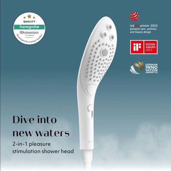 Womanizer Wave Douchekop - Wit - Handdouche - 10 cm - 3 straalsoorten