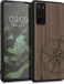 kwmobile telefoonhoesje geschikt voor Samsung Galaxy S20 FE - Houten hoesje met bumper - Donkerbruin Vintage Kompas design
