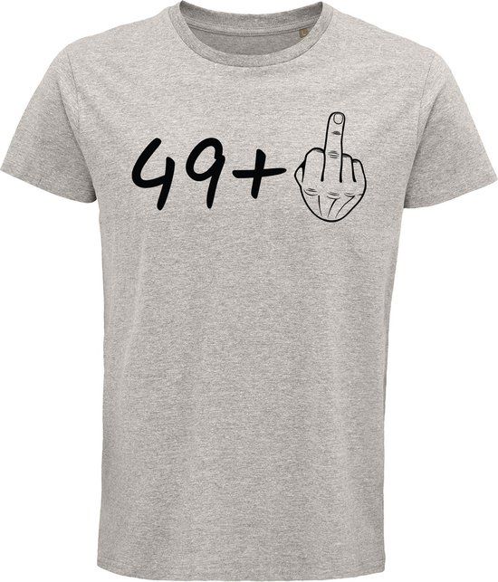Sols Heren T-shirt - 50 jaar - Grijs - 3XL - Katoen