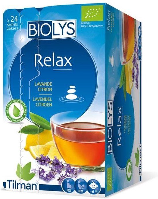Biolys Lavendel Citroen Thee Zakje 24 stuks - Kruidenthee - Cafeïnevrij