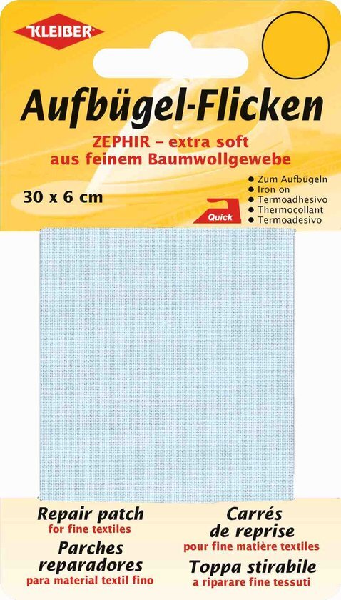 Kleiber + Co.GmbH Zephir strijkpatches, katoen, lichtblauw, 30 x 6 x 0,3 cm