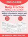 2nd Grade Daily Practice 180 Days of ELA and Math: Daily Activity Workbook with Grammar, Reading Comprehension, Double-Digit Addition, and Subtraction for Elementary Students
