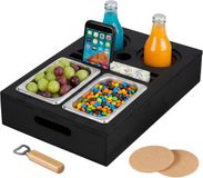 Merkloos Relaxdays Couchbar Bamboe met RVS Schaaltjes