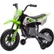 Green Moto électrique pour enfants avec stabilisateurs et indicateur de batterie, PP et Métal, 107x56x70 cm