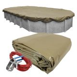 Pool Mate 601833-4-PM 20-jaar Premium Winter Ovale Bovengrondse afdekking, 5,5 x 10,1 m zwembad, zand
