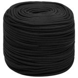 vidaXL Multifunctioneel touw 6 mm 250 m Zwart PP