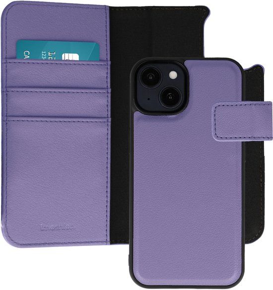 imoshion Hoesje - Geschikt voor Apple iPhone 14 - Uitneembare 2-in-1 Luxe Bookcase - Paars