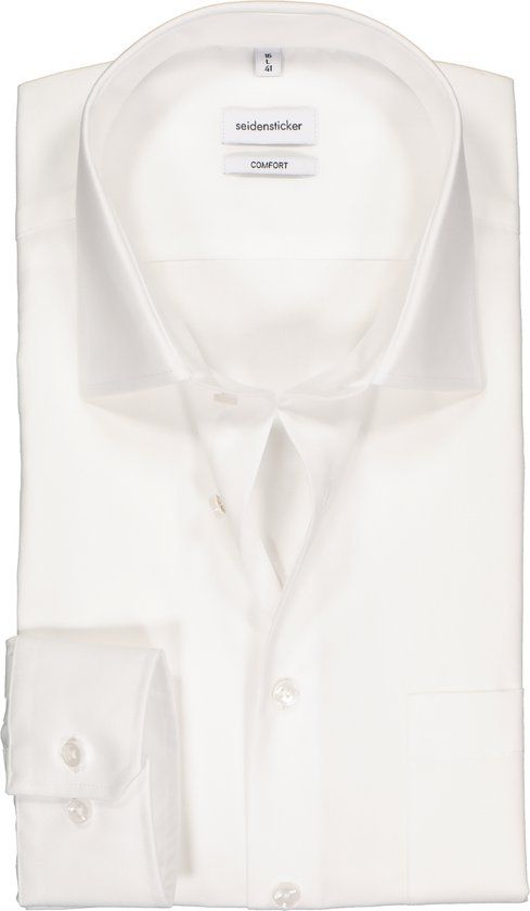 Seidensticker Comfort Fit Overhemd - Wit - Strijkvrij - Maat 48