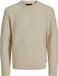 JACK & JONES Simon souffle knit crew neck slim fit - heren pullover wolmengsel met O-hals - beige (ancient scroll solid)