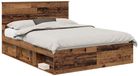vidaXL Bedframe met hoofdeinde Oudhout 150 x 200 cm Massief grenenhout