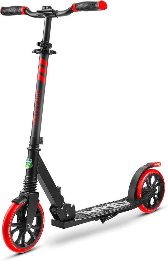 SereneLife Kinderstep - 2-Wiel Kinderstep met Verstelbaar T-Bar Stuur - Aluminium Antislip Dek - Draagbare Opvouwbare Step voor Kinderen, Tieners met Draagriem