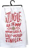 Primitive by Kathy LOL Made You Smile theedoek, Niemand houdt van een Halbaars Jingler, 28 x 28 inch
